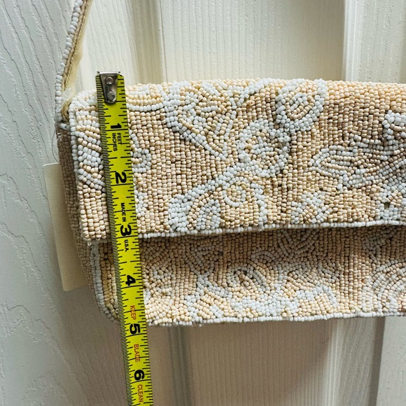 Anthropologie Tan and Cream Beaded Clutch - Picture 9 of 10